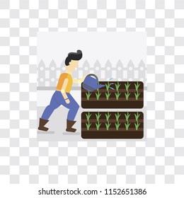 Gardening vector icon isolated on transparent background, Gardening logo concept