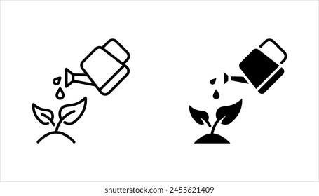 Gardening vector icon set, watering symbol. Modern, vector illustration on white background