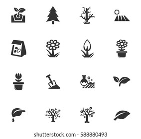 Gardening vector icons for user interface design