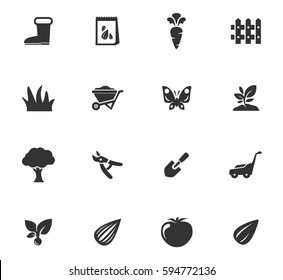 Gardening vector icons for user interface design