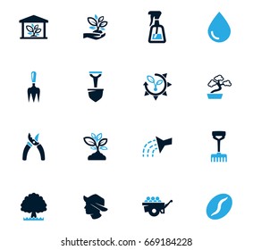 Gardening vector icons for user interface design