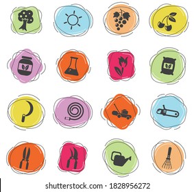 gardening vector icons for web and user interface design