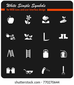 gardening vector icons for web and user interface design