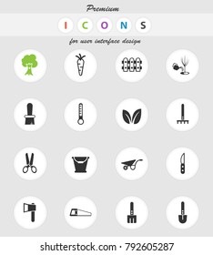 gardening vector icons for web and user interface design