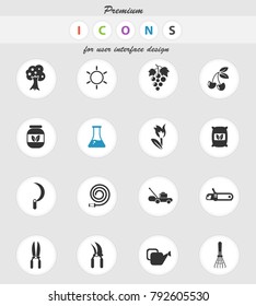 gardening vector icons for web and user interface design