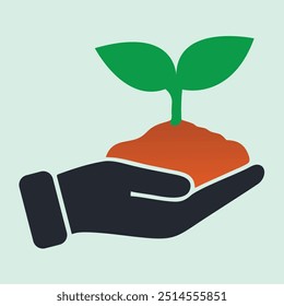 Gardening vector a small tree on hand