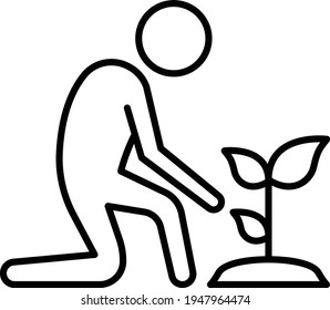 gardening vector thin line icon