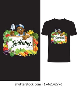 Gardening and Vegetable T-shirt Design Vector