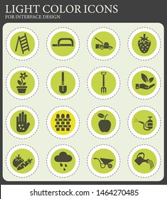 gardening web icons for user interface design