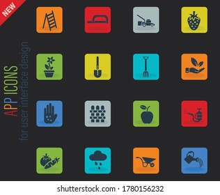 gardening web icons for user interface design