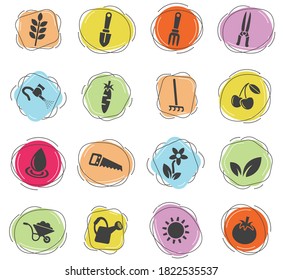 gardening web icons for user interface design