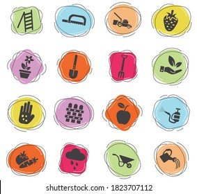 gardening web icons for user interface design