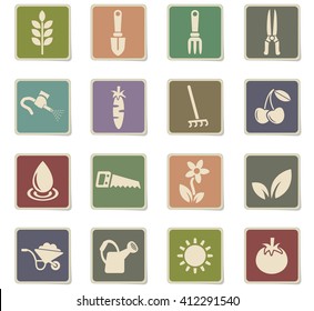 gardening web icons for user interface design