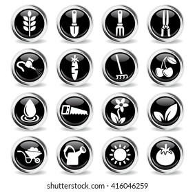 gardening web icons for user interface design
