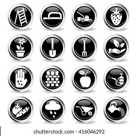 gardening web icons for user interface design