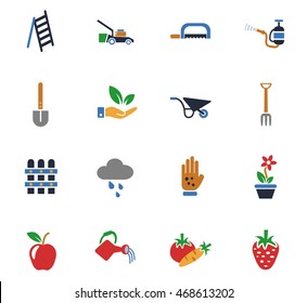 gardening web icons for user interface design