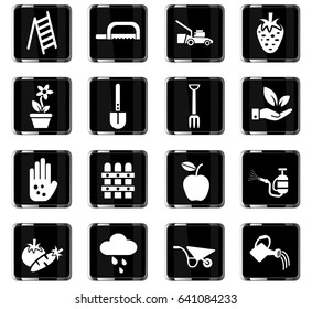 gardening web icons for user interface design