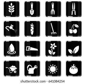 gardening web icons for user interface design