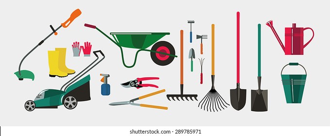 Gardening.Tools for working in the garden and kailyard.Adaptations for planting, digging ground, irrigation, fertilizer, spraying, weed control, harvesting in the garden.