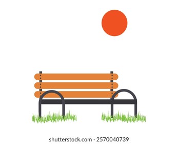 Gardens sitting bench vector illustration art.