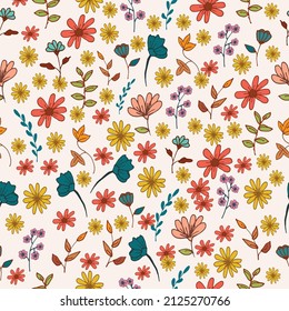 garden-themed background featuring beautiful hand-drawn flowers with lush leaves against a charming pink backdrop. Ideal for adding a touch of natural elegance to your designs, presentations 