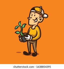 Gardenuing retro illustration. file vector editable