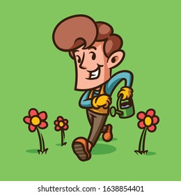 Gardenuing retro illustration. file vector editable