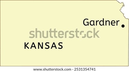 Gardner city location on Kansas state map