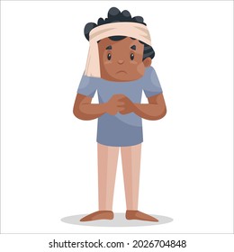 Gardner is sad. Vector graphic illustration. Individually on a white background.