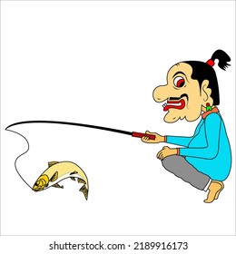 gareng vector ilustrations, one more character wayang in Indonesia