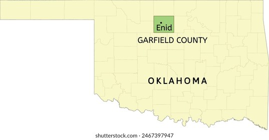 Garfield County und Stadt Enid Lage auf der Landkarte von Oklahoma