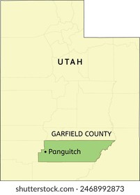 Lage von Garfield County und Stadt Panguitch auf der Landkarte von Utah