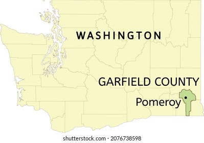 Garfield County and City of Pomeroy Lage auf der Washington State Map