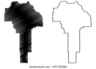 Garfield County, State of Washington (U.S. county, United States of America) map vector illustration, scribble sketch Garfield map