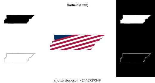 Garfield County (Utah) Outline Karte gesetzt