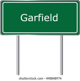 Garfield , Georgia , road sign green vector illustration, road table, USA city