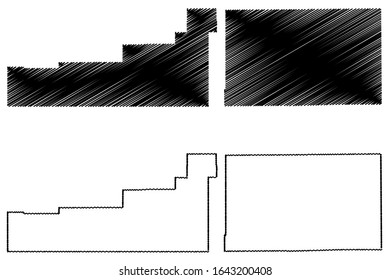 Garfield and Kit Carson County, Colorado (US County, Vereinigte Staaten von Amerika, USA, USA, USA), Landkarte Vektorillustration Illustration, Skizze Garfield und Kit Carson Map