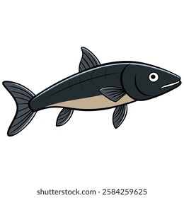Garfish isolated flat vector illustration on white background