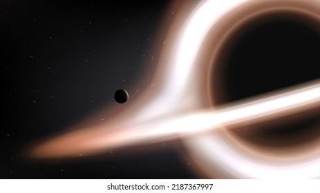 Gargantua Black Hole, Space Concept. Ilustración vectorial