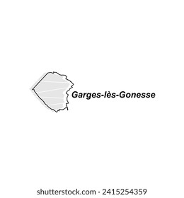 Garges les Gonesse City map. vector map of France Country colorful design, illustration design template on white background