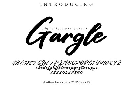 Gargle Font Stylish brush painted an uppercase vector letters, alphabet, typeface