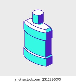 Gargle Mouthwash isometric vector illustration