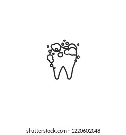 gargle teeth line icon