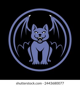 GARGOYLE CAT CHARACTER MASCOT LOGO