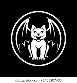 GARGOYLE CAT VECTOR LOGO ILLUSTRATION