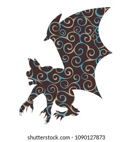 Gargoyle Chimera pattern silhouette ancient mythology fantasy