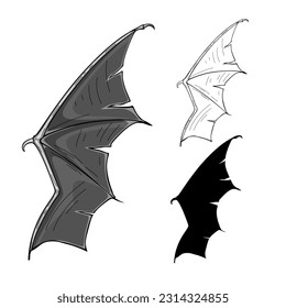 Gargoyle, demon, devil doodle wing vector