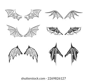 Gargoyle, demonio, enganche del diablo. Colección de vectores en línea.