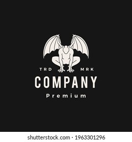 gargoyle hipster vintage logo vector icon illustration