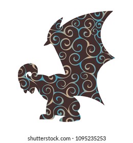 Gargoyle pattern silhouette ancient traditional symbol